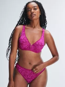 Бюстгальтер с полным покрытием Savage X Fenty Lavish Lace Unlined, цвет Purple Passionfruit