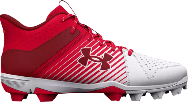 Бутсы Under Armour Leadoff Mid RM Red White, красный