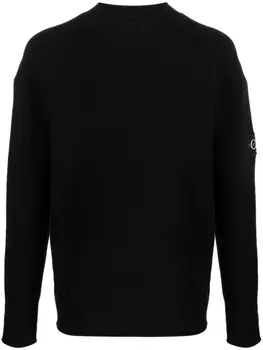 Calvin Klein джемпер с нашивкой-логотипом, черный