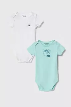 Calvin Klein Jeans Боди для малышей, 2 пары, бирюзовый