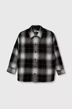 Calvin Klein Jeans Детская хлопковая рубашка, черный