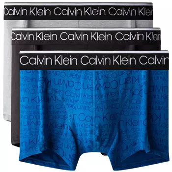 Calvin Klein Мужские боксеры, цвет 3 strips (Space Black / Star Gray / Morning Glory Blue)