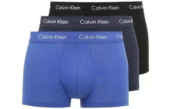 Calvin Klein Мужские боксеры, цвет 3 strips (black + navy + light blue)