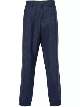 Canali брюки из ткани шамбре, синий