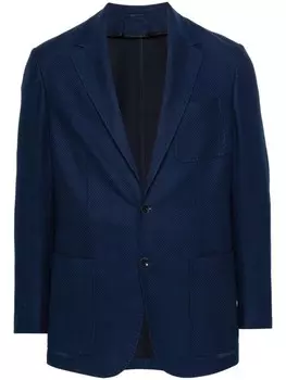 Canali фактурный двубортный пиджак, синий