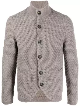 Canali фактурный кардиган из шерсти мериноса, нейтральный цвет