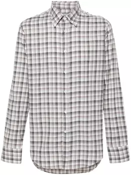 Canali клетчатая рубашка, белый