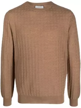 Canali knitted wool jumper, коричневый