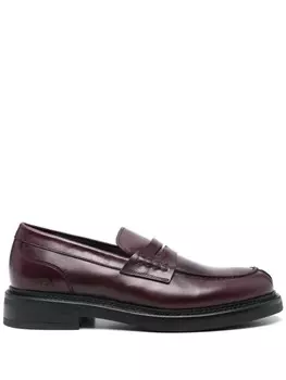 Canali кожаные лоферы, красный