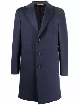 Canali однобортное пальто, синий