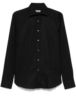 Canali поплиновая рубашка, черный