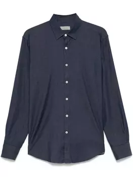 Canali рубашка из ткани шамбре, синий