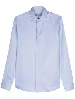 Canali рубашка с геометричным узором, синий