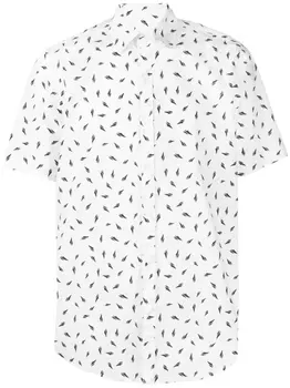 Canali рубашка с узором, белый