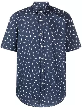 Canali рубашка с узором, синий
