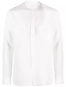 Canali рубашка с воротником-стойкой, белый