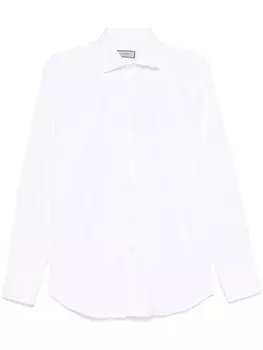 Canali рубашка со срезанным воротником, белый