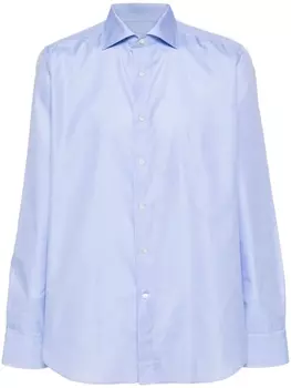 Canali рубашка со срезанным воротником, синий