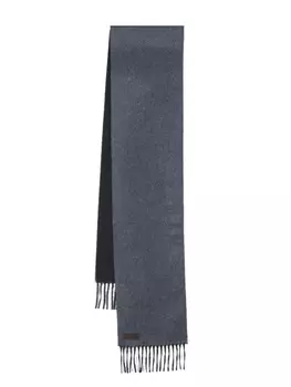 Canali шарф с бахромой, синий