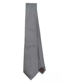Canali шелковый галстук с жаккардовым узором, серый
