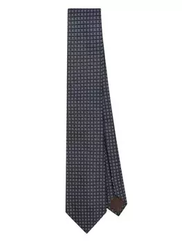 Canali шелковый галстук с жаккардовым узором, синий
