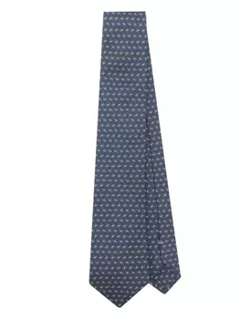 Canali шелковый галстук с жаккардовым узором, синий