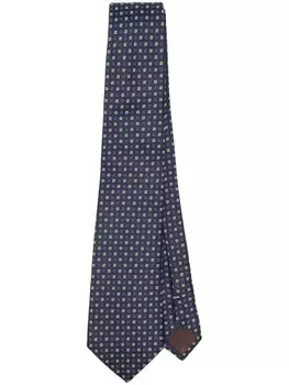 Canali шелковый галстук с жаккардовым узором, синий
