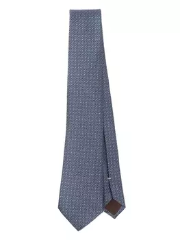 Canali шелковый галстук с жаккардовым узором, синий