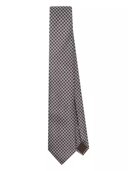 Canali шелковый галстук с жаккардовым узором, синий