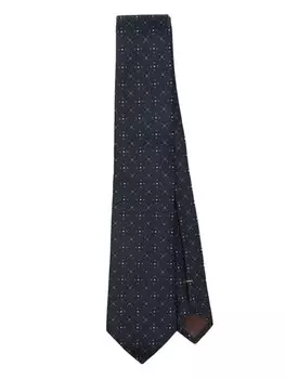 Canali шелковый галстук с жаккардовым узором, синий