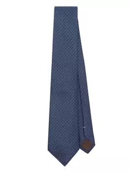 Canali шелковый галстук с жаккардовым узором, синий