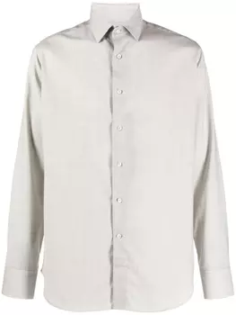Canali шерстяная рубашка в клетку, серый