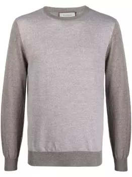 Canali шерстяной джемпер с круглым вырезом, нейтральный цвет