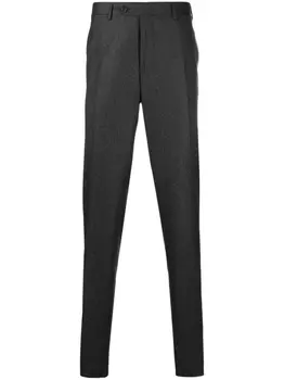 Canali straight-leg wool trousers, серый