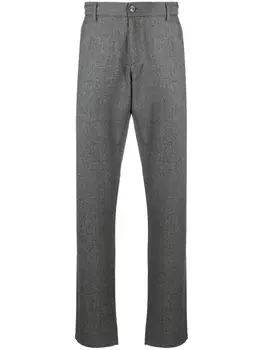 Canali straight-leg wool trousers, серый