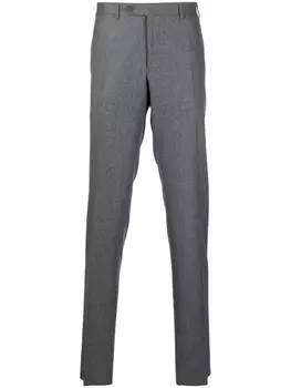 Canali straight-leg wool trousers, серый
