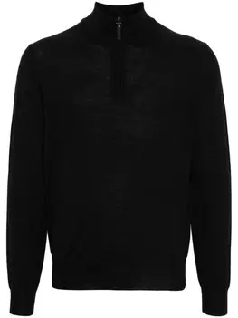 Canali свитер тонкой вязки, черный