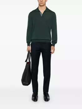 Canali свитер тонкой вязки, зеленый