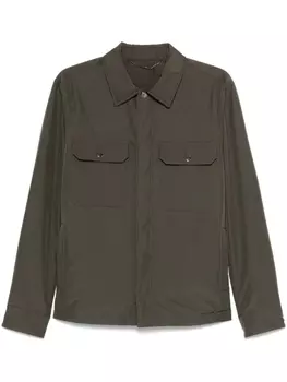 Canali утепленная куртка-рубашка, зеленый