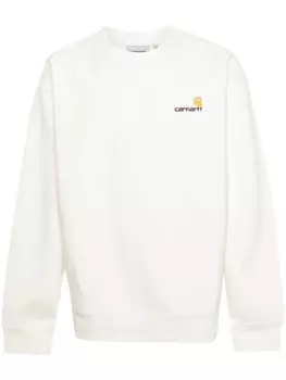 Carhartt WIP толстовка American Script с приспущенными плечами, нейтральный цвет