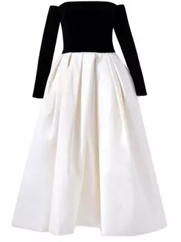 Carolina Herrera платье миди с открытыми плечами, белый