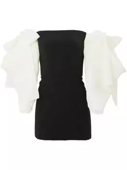 Carolina Herrera платье мини с открытыми плечами, черный