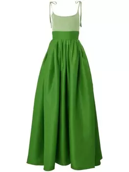 Carolina Herrera шелковое платье в двух тонах, зеленый