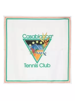 Casablanca шелковый платок Tennis Club, белый