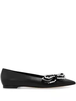 Casadei балетки из кожи с украшениями, черный