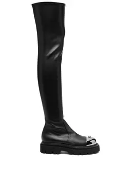 Casadei ботфорты на рифленой подошве, черный