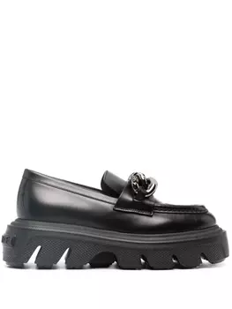 Casadei лоферы с цепочкой, черный