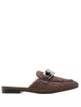 Casadei мюли с цепочкой, коричневый