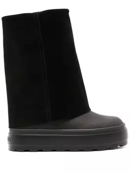 Casadei сапоги со складчатым верхом, черный