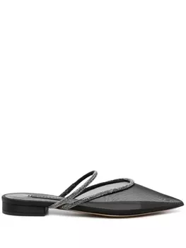 Casadei сетчатые мюли Mim с кристаллами, черный